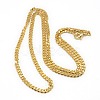 Trendy Men's 201 Stainless Steel Curb Chain Necklaces NJEW-L043A-42G-1