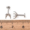 304 Stainless Steel Prong Earring Settings SA-CBA8B85-11D-01-2