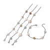 4Pcs 4 Style Natural Flower Amazonite & Synthetic Turquoise Beaded Link Chain Bracelets Set BJEW-JB09518-1