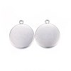 Tarnish Resistant 304 Stainless Steel Pendant Cabochon Settings STAS-P210-08P-2