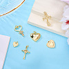 6Pcs 6 Styles Brass Micro Pave Cubic Zirconia Pendants KK-TA0002-36-4