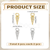 4Pcs 2 Colors Brass Micro Pave Cubic Zirconia Charms KK-LP0004-07-2