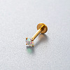 G23 Titanium Alloy Cubic Zirconia 17 Gauge Flat Round Threadless Labrets WG94BD7-46-1