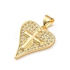 Brass Micro Pave Clear Cubic Zirconia Pendants CU-CBA03AF-09D-G-2