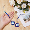 Flat Round with Evil Eye Resin Hanging Decoration HJEW-FH00038-4