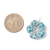 Halloween Dyed Synthetic Turquoise Skull Beaded Pendants PALLOY-TA00297-05-2