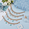 4Pcs 2 Styles Alloy Enamel Butterfly Flower Charm Iron Bag Decorative Chains HJEW-DR00190-3