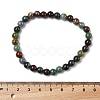 Natural Indian Agate Bead Stretch Bracelets X-BJEW-K212-A-010-3