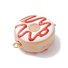 Handmade Lampwork Enamel Donut Connector Charms PALLOY-JF02573-3