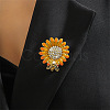Sunflower & Bee Alloy Enamel Brooches PW-WG45BEB-01-3
