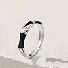 Bamboo Alloy Enamel with Crystal Rhinestone Finger Rings for Couple FS-WG132A1-01-1