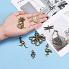 Tibetan Style Alloy Animal Pendants TIBEP-X0003-03-AB-6