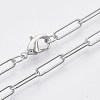 Brass Round Oval Paperclip Chain Necklace Making MAK-S072-04A-P-1