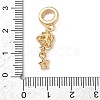 Brass Pave Gold Cubic Zirconia European Dangle Charms KK-K407-37G-01-3