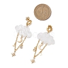 Acrylic Cloud with Moon Dangle Stud Earrings EJEW-JE06843-3