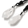 Cone Natural Quartz Crystal Pendant Necklace with Nylon Rope for Women G-H286-08D-1