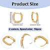 16Pcs 2 Colors Half Spiral Rectangle Brass Hoop Earrings for Women EJEW-UN0003-26-3