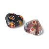 Handmade Millefiori Glass Heart Bead LK-YW0001-06-2