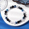 Round Gemstone Beaded Stretch Bracelets BJEW-JB11005-05-2