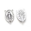 Holy Oval Carved Virgin Mary Tibetan Style Alloy Chandelier Component Links TIBEP-LF0961YKG-AS-LF-2