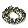 Electroplate Glass Beads Strands GLAA-H021-01B-FP05-4
