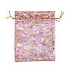 Rose Printed Organza Bags OP-R021-10x12-07-2