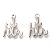 Non-Tarnish 304 Stainless Steel Pendants STAS-P266-10P-1