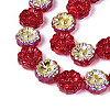 Electroplate Transparent Glass Beads Strands EGLA-N055-01C-3