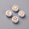 White Opaque Acrylic Beads MACR-N008-41F-2