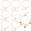 12Pcs 304 Stainless Steel Paperclip Chain Bracelets Set for Women BJEW-SC0001-21-1