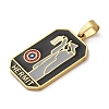 Ion Plating(IP) 304 Stainless Steel Enamel Pendants STAS-Q003-01G-09-3