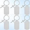 20Pcs 201 Stainless Steel Blank Pendant Keychain KEYC-SC0001-62B-6