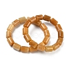 Column Natural Topaz Jade Beads Stretch Bracelets for Women Men BJEW-A148-01A-23-4
