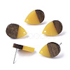 Resin & Walnut Wood Stud Earring Findings MAK-N032-002A-B06-2