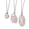 Non-Tarnish 3Pcs 3 Styles 304 Stainless Steel Macrame Pouch Necklace Makings NJEW-JN04901-02-2
