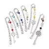 Mother's Day Key & Infinity Love Heart Pendant Bookmark with Gemstone AJEW-JK00259-1