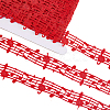 20 Yards Polyester Musical Note Lace Trim Ribbon OCOR-GF0004-44G-1