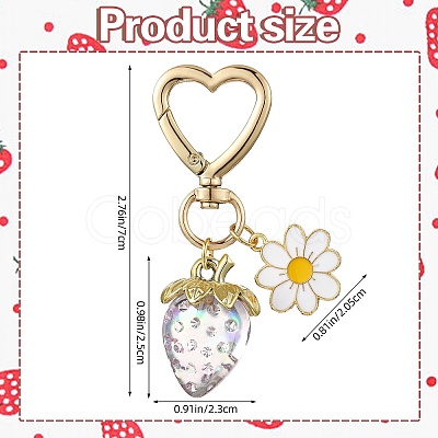 Acrylic Strawberry Pendant Decoration HJEW-SW00120-03-1