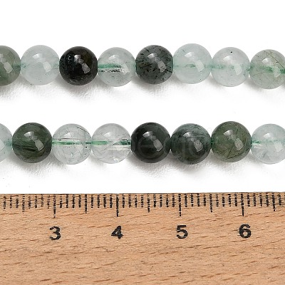 Natural Green Rutilated Quartz Beads Strands GG-CBAC678-A01-6mm-1