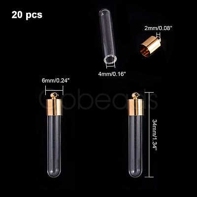 Glass Bottle Pendants GLAA-PH0007-48G-1
