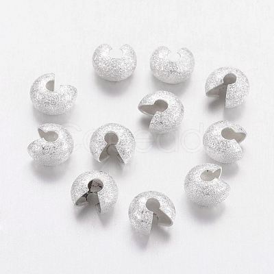 Brass Crimp Beads Covers KK-G017-S-1