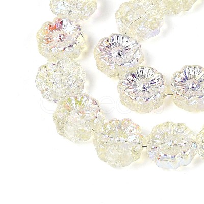 Electroplate Transparent Glass Beads Strands EGLA-N055-01I-1