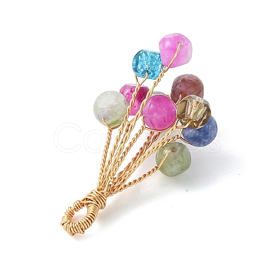 Natural Multicolor Tourmaline Dice Pendants PALLOY-JF05534-1
