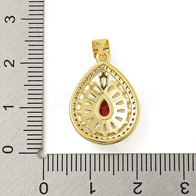 Rack Plating Brass Pave Cubic Zirconia Pendants KK-U029-28G-03-1