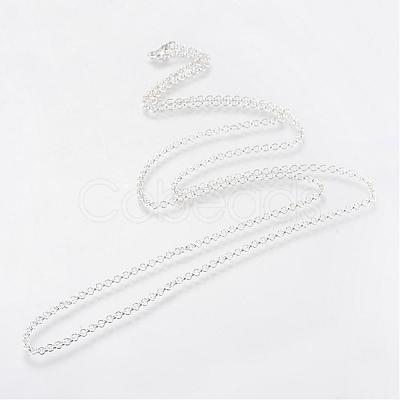 Iron Rolo Chains Necklace Making MAK-R015-45cm-S-1
