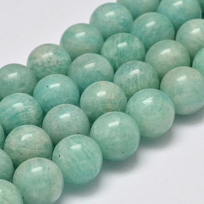 Grade AB Natural Amazonite Round Bead Strands G-M296-06-6mm-1