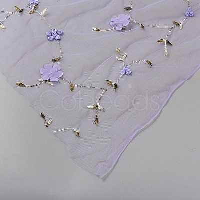 Flower Pattern Milk Fiber Mesh Fabric DIY-WH0888-09D-1