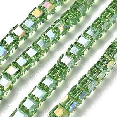 Electroplate Glass Beads Strands EGLA-H108-01A-AB03-1