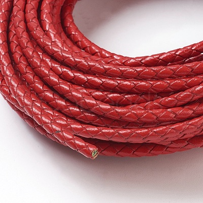 Braided Leather Cord with Core WL-F009-B03-4mm-1