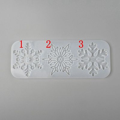 Christmas DIY Snowflake Silicone Pendant Molds DIY-P006-31-1